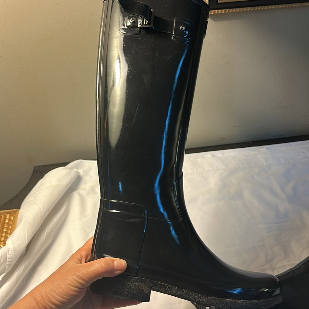 Hunter Black Tall Rain Boots - Picture 14 of 17
